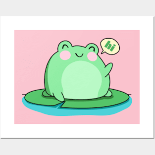 Cute frog cartoon drawing Posters and Art